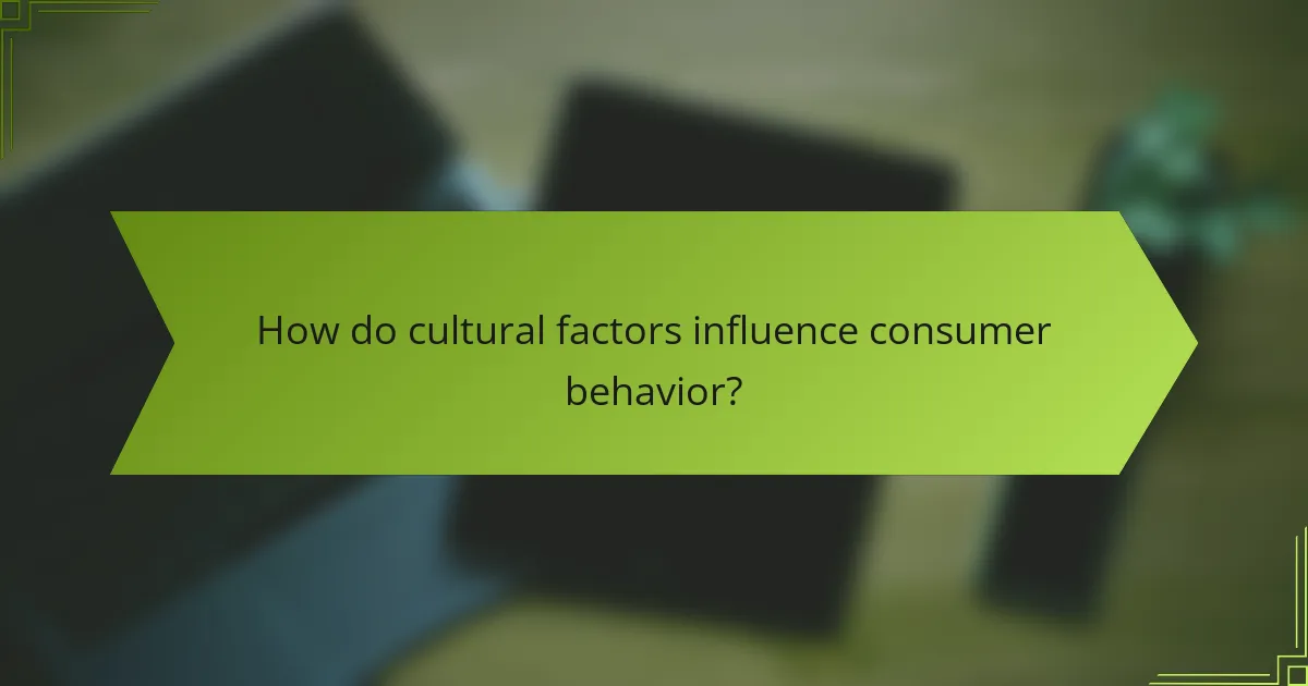 How do cultural factors influence consumer behavior?