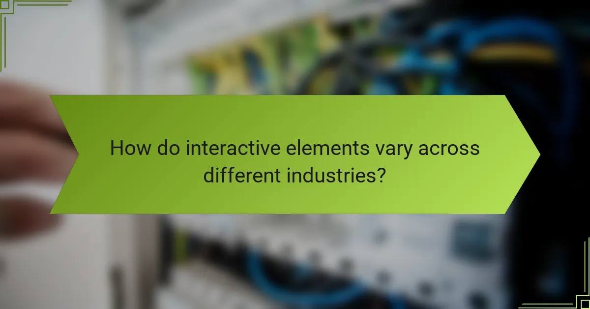 How do interactive elements vary across different industries?