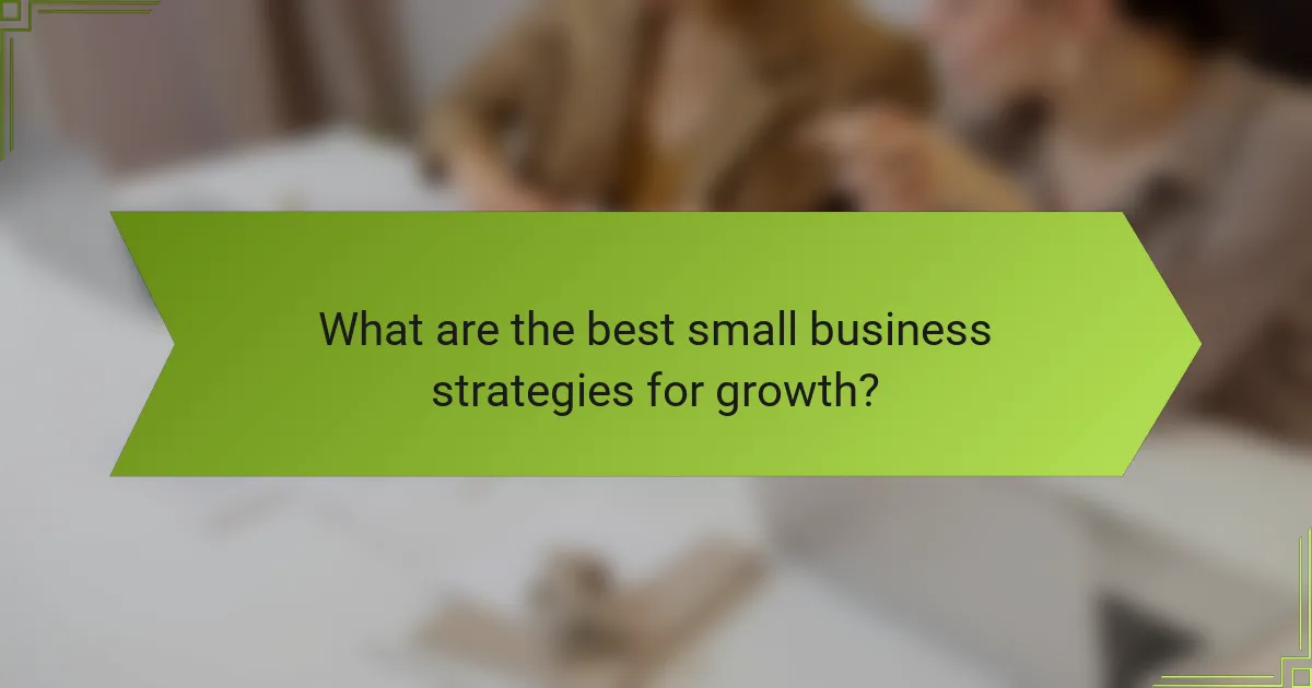 What are the best small business strategies for growth?