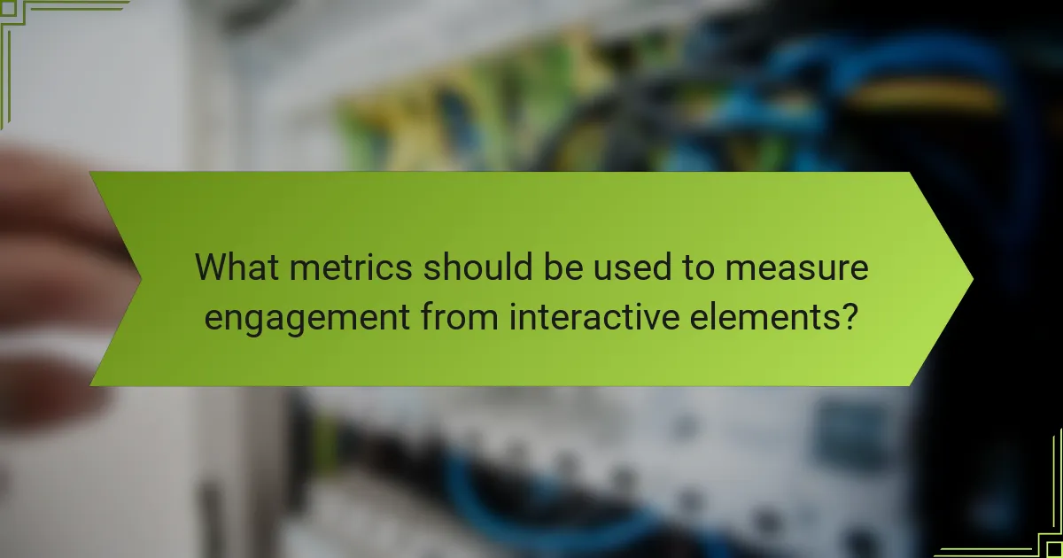 What metrics should be used to measure engagement from interactive elements?