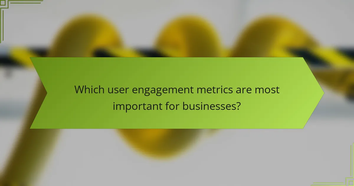 Which user engagement metrics are most important for businesses?